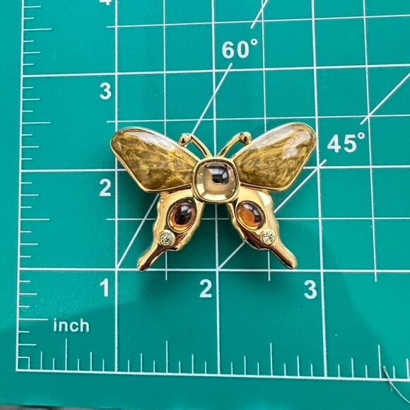 Vintage Butterfly Brooch Lot - Gold silver tone faux pearl rhinestone - Picture 6 of 6